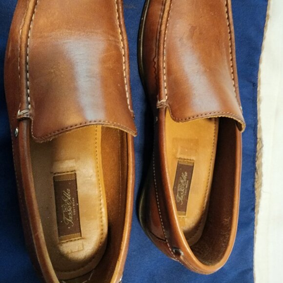 ALMOST NEW TASSO ELLA BROWN LEATHER LOAFERS' SIZE 9.5M - Picture 2 of 6